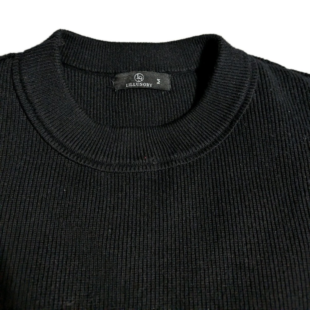 LILLUSORY Oversized Ribbed Sweater Bundle Womens M Black & Olive Crewneck - Picture 11 of 12